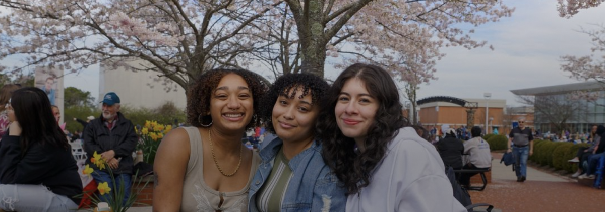 three girls on campus